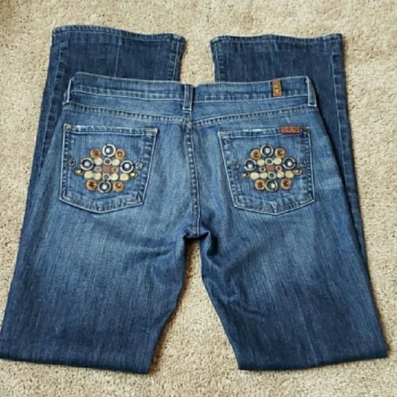 7 for all Mankind | Medallion pocket bootcut jeans size 29 - Picture 9 of 9
